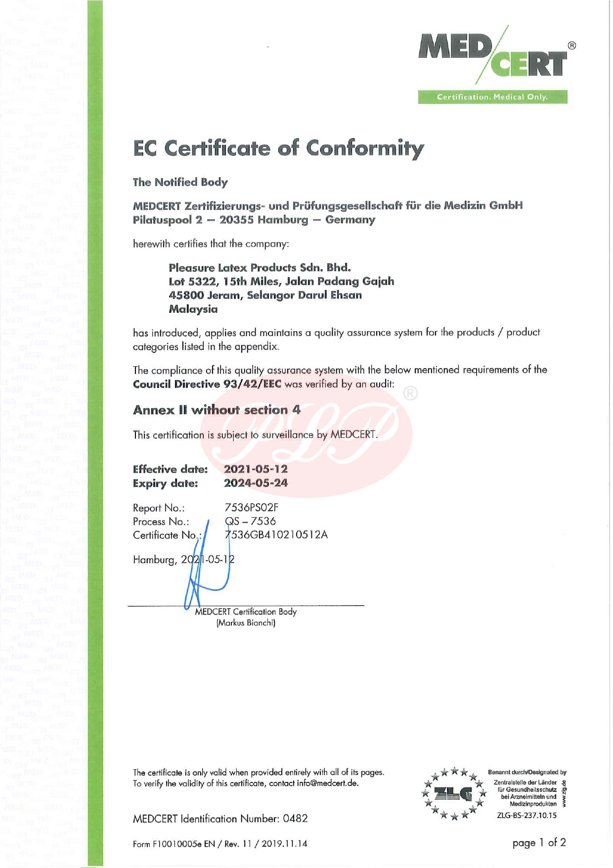 EC Certificate of Conformity<br>(2021.05.21 – 2024.05.24)
